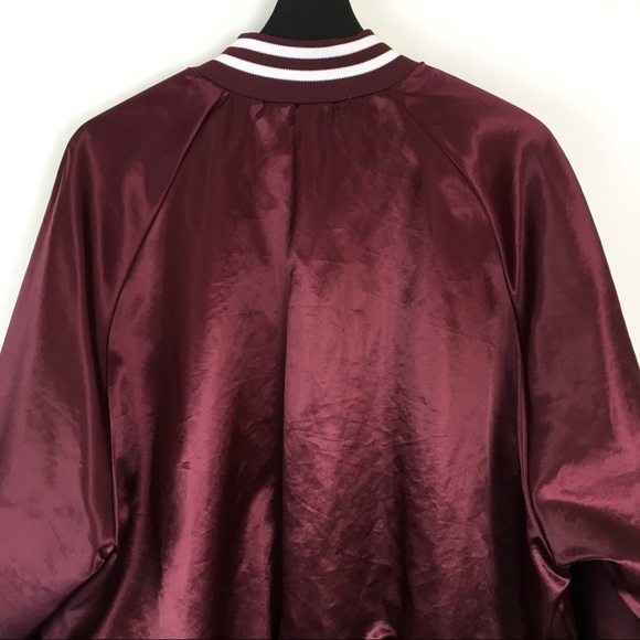Vintage Taylor burgundy oversized satin bomber varsity jacket xxl unisex - Picture 9 of 11